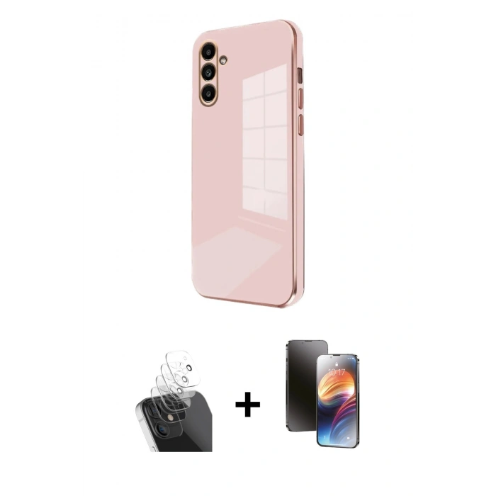 MARSİLYAN™- Galaxy A35 5G Kılıf Yankı Serisi - Siyah 3D Antistatik Mat Seramik Nano Ekran Koruyucu + Kamera Lens Koruma Cam - SF
