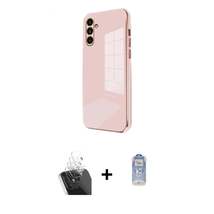 MARSİLYAN™- Galaxy A35 5G Kılıf Yankı Serisi - Siyah Joko Magic 5D Cam + Kamera Lens Koruma Cam - SF