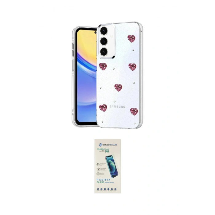 MARSİLYAN™- Galaxy A35 5G Kılıf Yörünge Form - Şeffaf Pasifik Cam Ekran Koruyucu