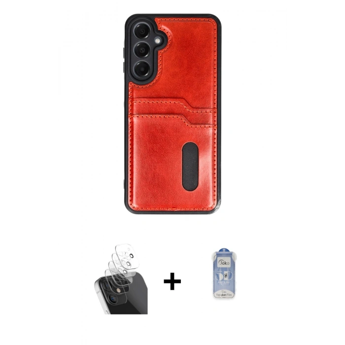 MARSİLYAN™- Galaxy A35 5G Kılıf Yörünge Işık Serisi - Siyah Joko Magic 5D Cam + Kamera Lens Koruma Cam - SF