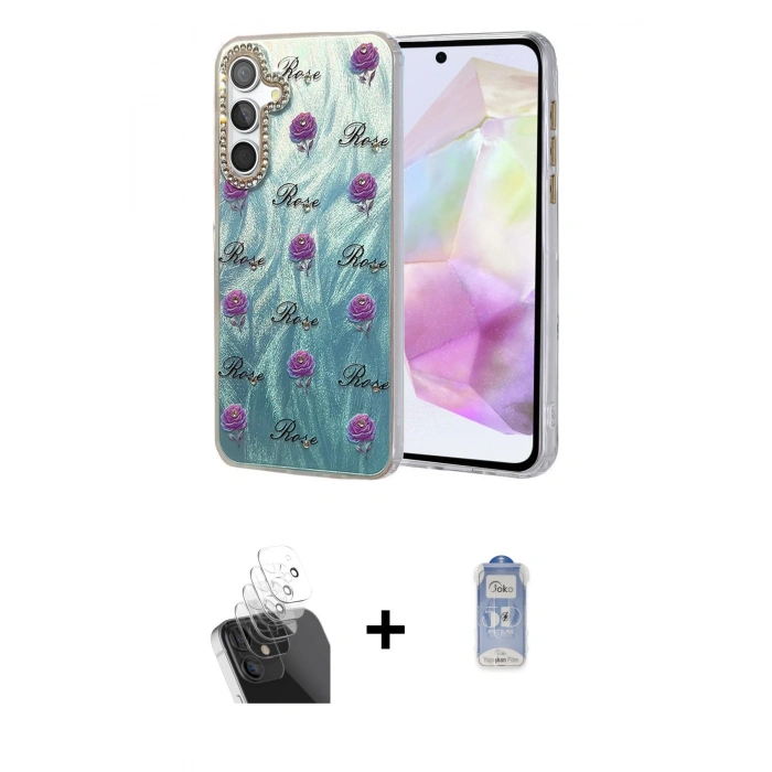 MARSİLYAN™- Galaxy A35 5G Kılıf Zirve Modern Prime - Siyah Joko Magic 5D Cam + Kamera Lens Koruma Cam - SF