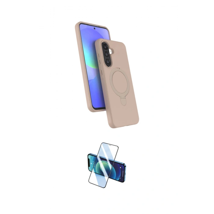 MARSİLYAN™- Galaxy A36 Kılıf İz Işık Koleksiyonu - Siyah 3D Antistatik Cam Ekran Koruyucu