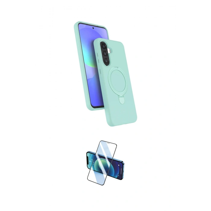 MARSİLYAN™- Galaxy A36 Kılıf İz Işık Koleksiyonu - Siyah 3D Antistatik Cam Ekran Koruyucu