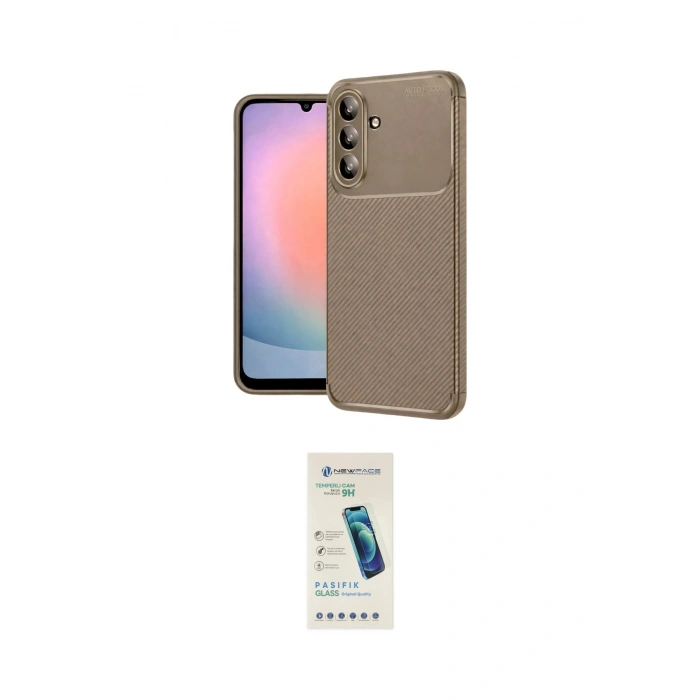 MARSİLYAN™- Galaxy A37 5G Kılıf Eksen Form Prime - Şeffaf Pasifik Cam Ekran Koruyucu
