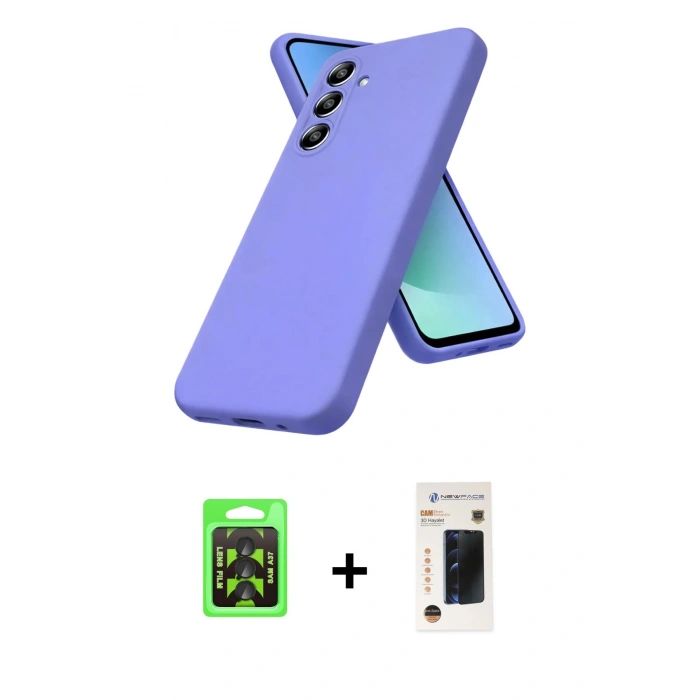 MARSİLYAN™- Galaxy A37 5G Kılıf Kozmos Yansıma Özel Seri - Şeffaf 3D Antistatik Hayalet Cam Ekran Koruyucu + Raze Metal Kamera Lens - SH