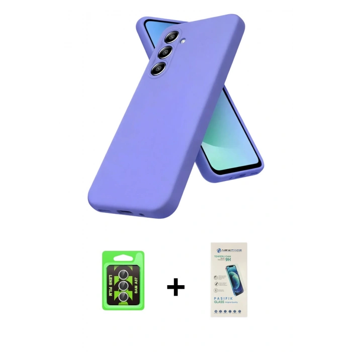 MARSİLYAN™- Galaxy A37 5G Kılıf Kozmos Yansıma Özel Seri - Şeffaf Pasifik Cam Ekran Koruyucu + Raze Metal Kamera Lens - GS