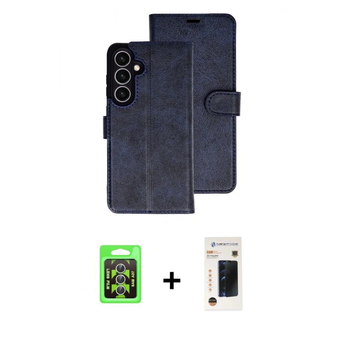 MARSİLYAN™- Galaxy A37 5G Kılıf Siluet Işık Serisi - Şeffaf 3D Antistatik Hayalet Cam Ekran Koruyucu + Raze Metal Kamera Lens - GS