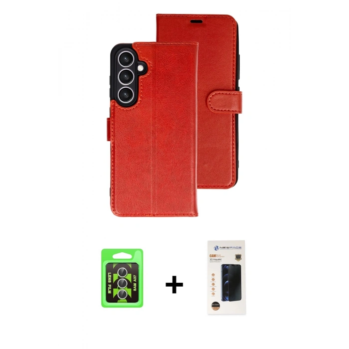 MARSİLYAN™- Galaxy A37 5G Kılıf Siluet Işık Serisi - Şeffaf 3D Antistatik Hayalet Cam Ekran Koruyucu + Raze Metal Kamera Lens - GS