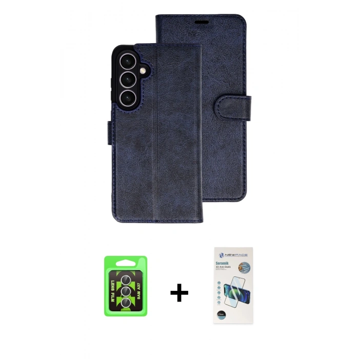 MARSİLYAN™- Galaxy A37 5G Kılıf Siluet Işık Serisi - Şeffaf 3D Antistatik Seramik Nano Ekran Koruyucu + Raze Metal Kamera Lens - GS