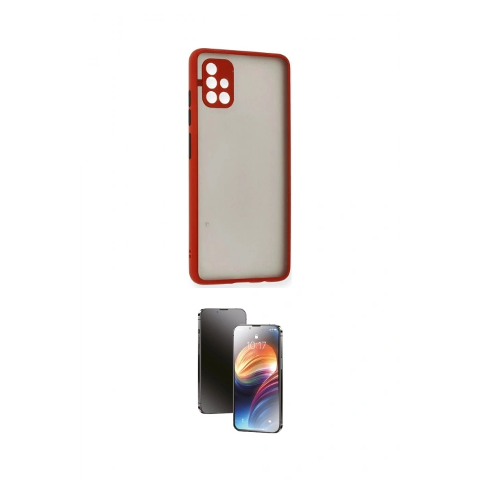 MARSİLYAN™- Galaxy A51 Kılıf Ahenk Çizgi Serisi - Siyah 3D Antistatik Mat Seramik Nano Ekran Koruyucu