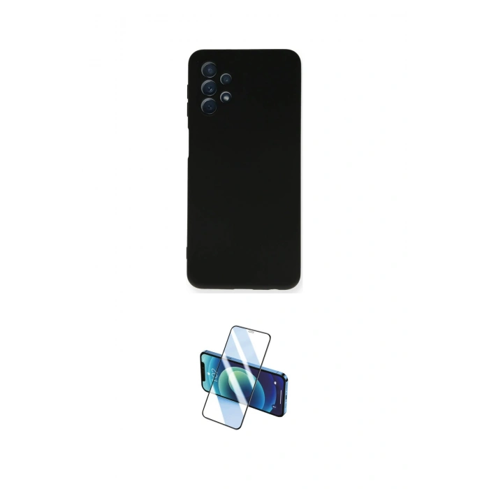MARSİLYAN™- Galaxy A52 Kılıf Ahenk Serisi - Siyah 3D Antistatik Seramik Nano Ekran Koruyucu