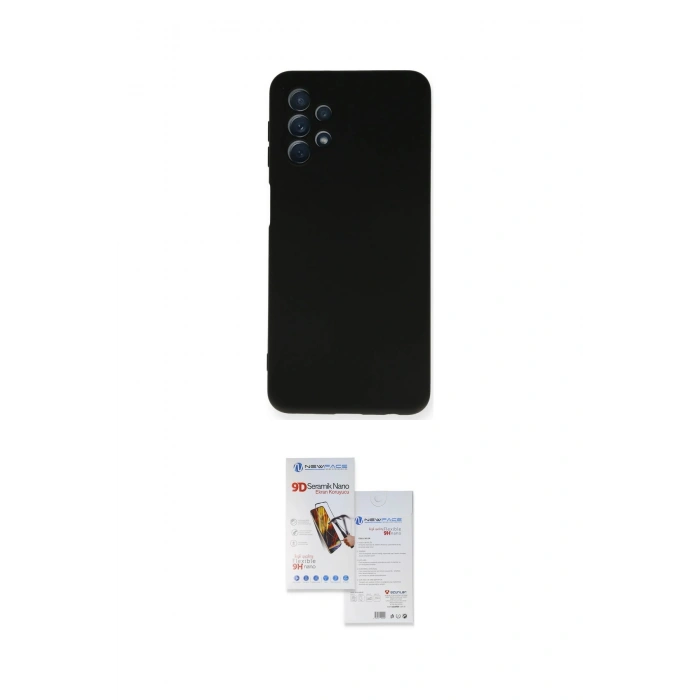 MARSİLYAN™- Galaxy A52 Kılıf Ahenk Serisi - Siyah Seramik Nano Ekran Koruyucu