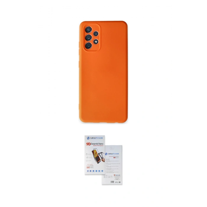 MARSİLYAN™- Galaxy A52 Kılıf Ahenk Serisi - Siyah Seramik Nano Ekran Koruyucu