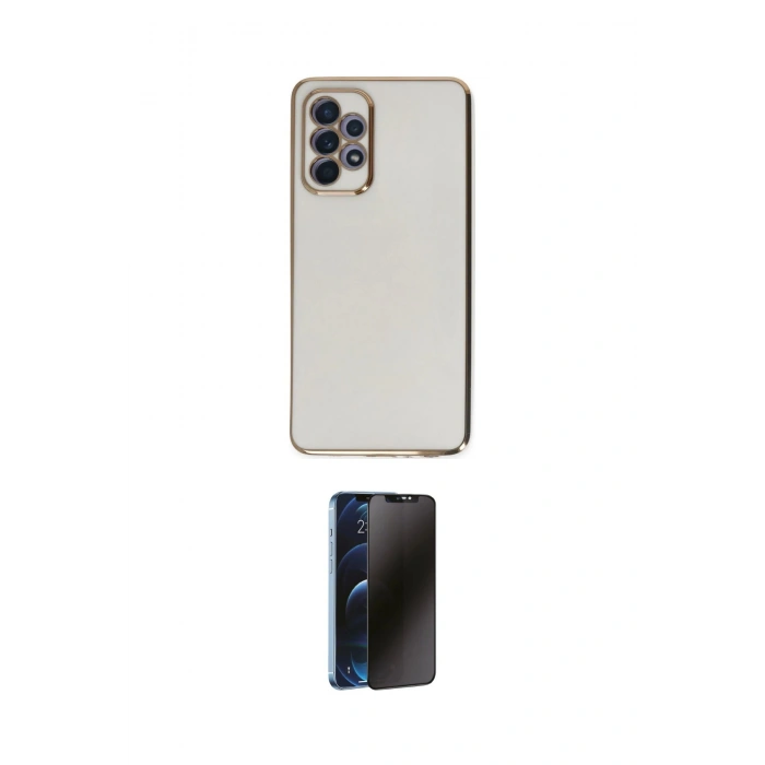 MARSİLYAN™- Galaxy A52 Kılıf Yankı Serisi - Siyah 3D Antistatik Hayalet Cam Ekran Koruyucu