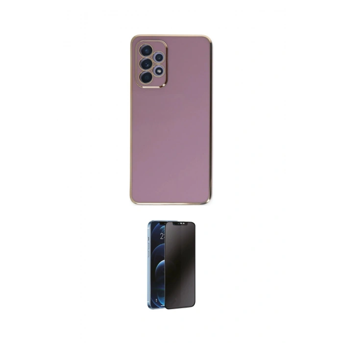 MARSİLYAN™- Galaxy A52 Kılıf Yankı Serisi - Siyah 3D Antistatik Hayalet Cam Ekran Koruyucu