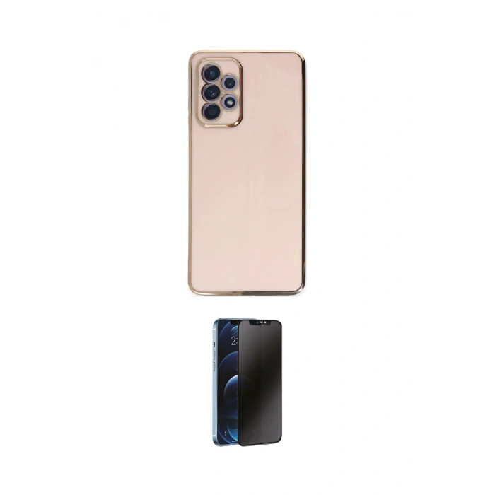 MARSİLYAN™- Galaxy A52 Kılıf Yankı Serisi - Siyah 3D Antistatik Hayalet Cam Ekran Koruyucu