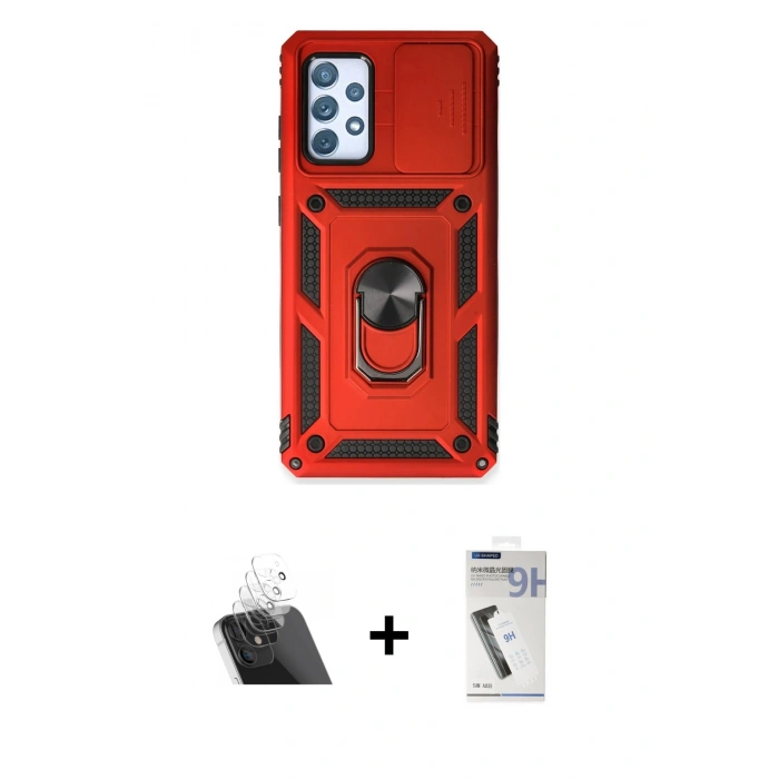 MARSİLYAN™- Galaxy A53 5G Kılıf Ahenk Klasik - Şeffaf Uv Polymer Nano Ekran Koruyucu + Kamera Lens Koruma Cam - SF