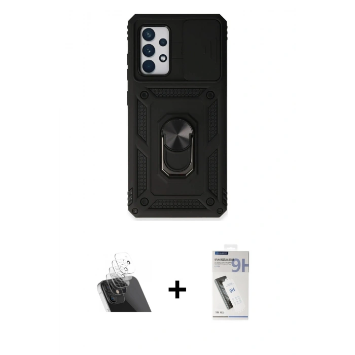 MARSİLYAN™- Galaxy A53 5G Kılıf Ahenk Klasik - Şeffaf Uv Polymer Nano Ekran Koruyucu + Kamera Lens Koruma Cam - SF