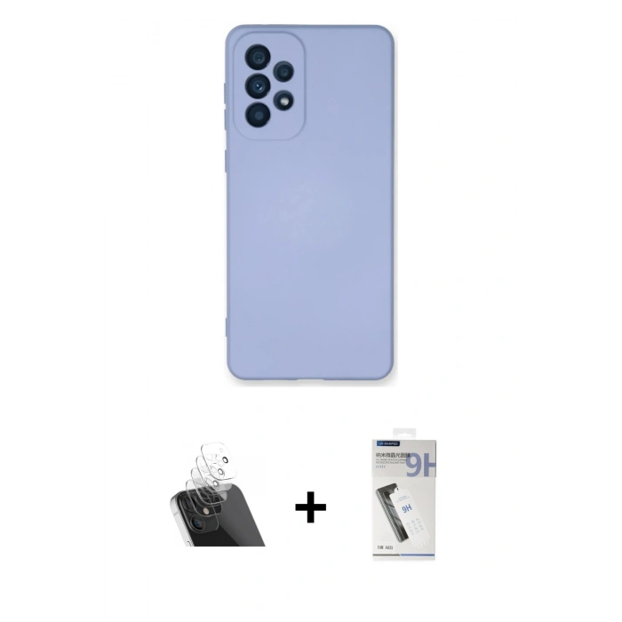 MARSİLYAN™- Galaxy A53 5G Kılıf Ahenk Serisi - Şeffaf Uv Polymer Nano Ekran Koruyucu + Kamera Lens Koruma Cam - SF