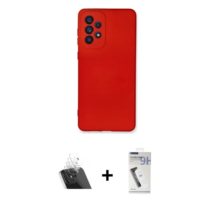 MARSİLYAN™- Galaxy A53 5G Kılıf Ahenk Serisi - Şeffaf Uv Polymer Nano Ekran Koruyucu + Kamera Lens Koruma Cam - SF