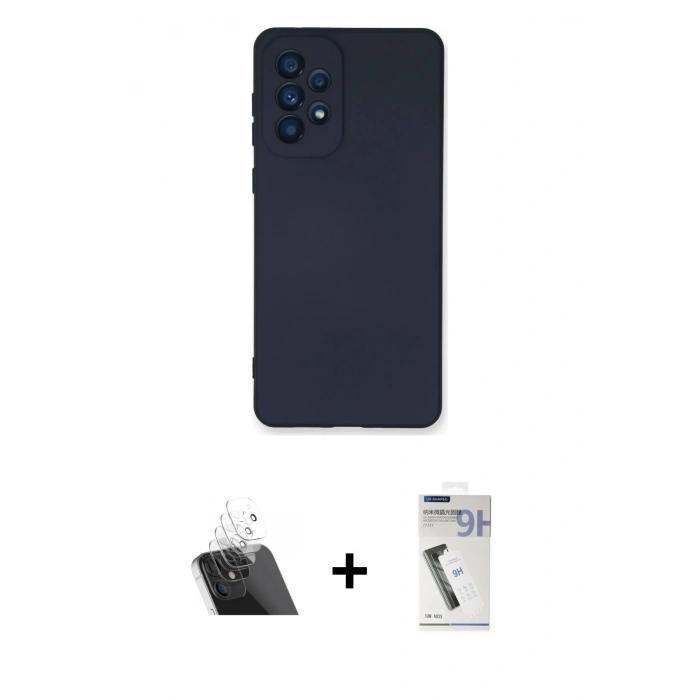 MARSİLYAN™- Galaxy A53 5G Kılıf Ahenk Serisi - Şeffaf Uv Polymer Nano Ekran Koruyucu + Kamera Lens Koruma Cam - SF