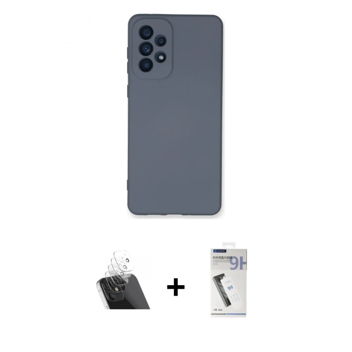 MARSİLYAN™- Galaxy A53 5G Kılıf Ahenk Serisi - Şeffaf Uv Polymer Nano Ekran Koruyucu + Kamera Lens Koruma Cam - SF
