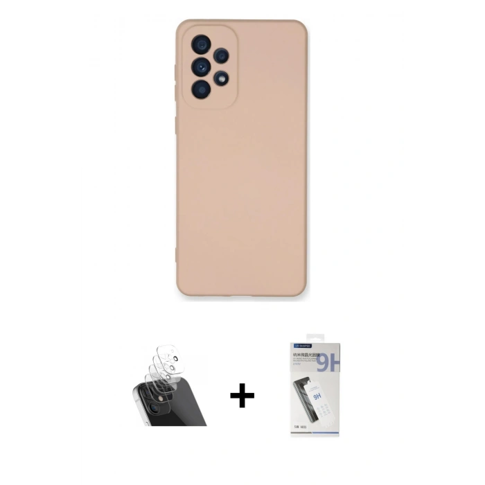 MARSİLYAN™- Galaxy A53 5G Kılıf Ahenk Serisi - Şeffaf Uv Polymer Nano Ekran Koruyucu + Kamera Lens Koruma Cam - SF