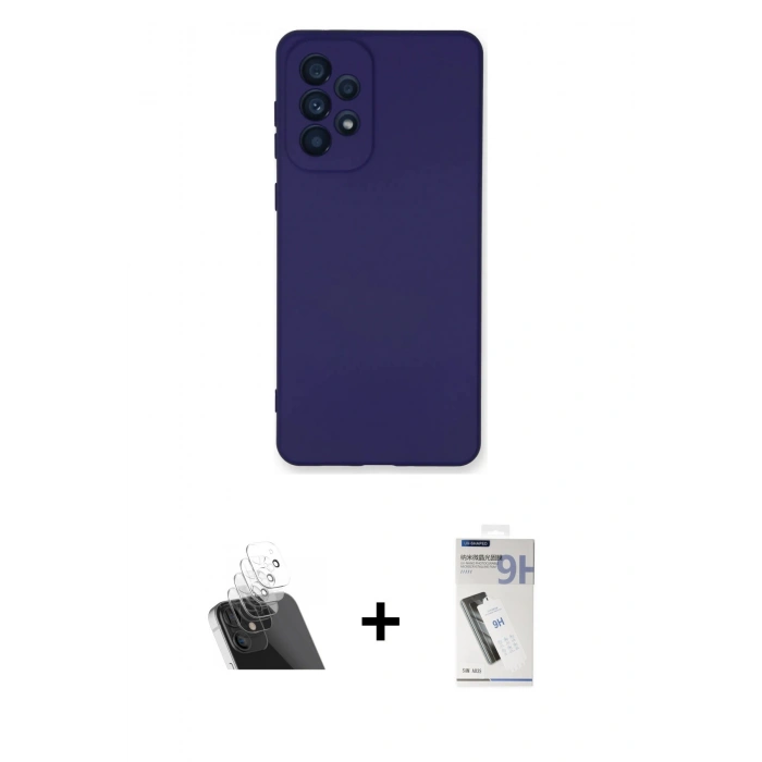 MARSİLYAN™- Galaxy A53 5G Kılıf Ahenk Serisi - Şeffaf Uv Polymer Nano Ekran Koruyucu + Kamera Lens Koruma Cam - SF