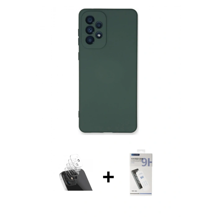 MARSİLYAN™- Galaxy A53 5G Kılıf Ahenk Serisi - Şeffaf Uv Polymer Nano Ekran Koruyucu + Kamera Lens Koruma Cam - SF