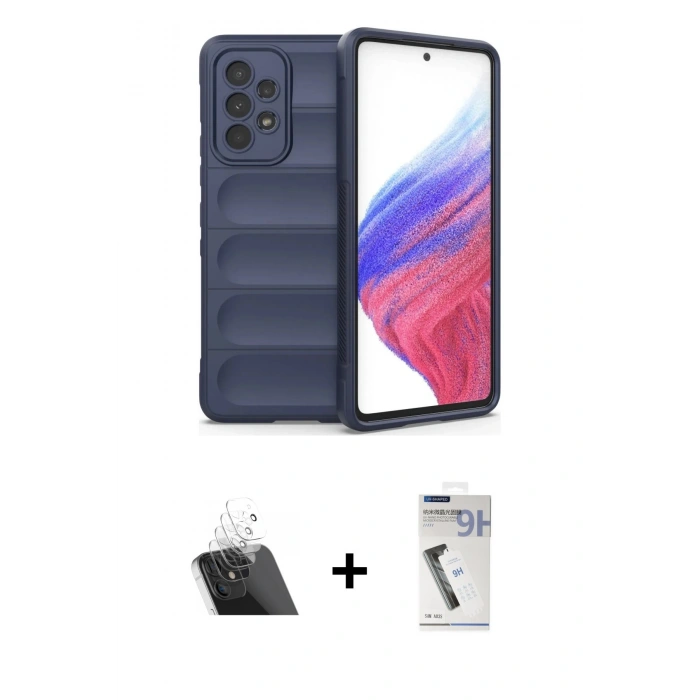 MARSİLYAN™- Galaxy A53 5G Kılıf Atlas Koleksiyonu - Şeffaf Uv Polymer Nano Ekran Koruyucu + Kamera Lens Koruma Cam - SF