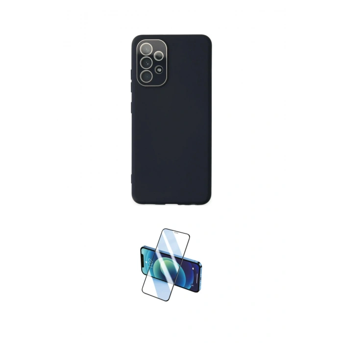 MARSİLYAN™- Galaxy A53 5G Kılıf Çekirdek Modern Serisi - Siyah 3D Antistatik Cam Ekran Koruyucu