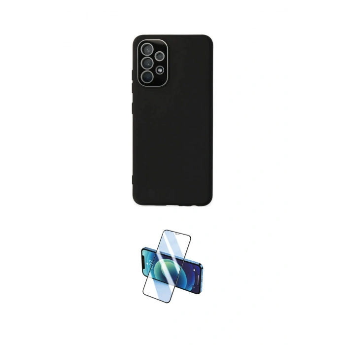 MARSİLYAN™- Galaxy A53 5G Kılıf Çekirdek Modern Serisi - Siyah 3D Antistatik Cam Ekran Koruyucu