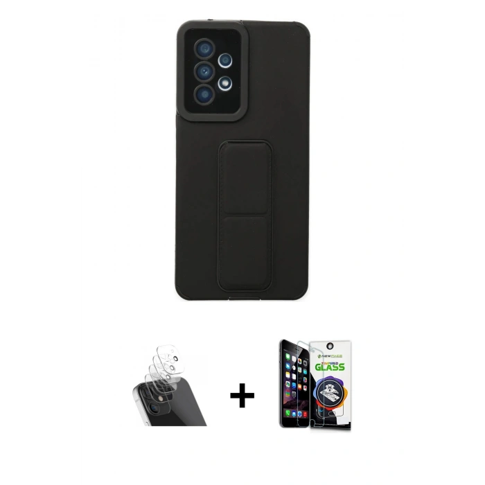 MARSİLYAN™- Galaxy A53 5G Kılıf Çekirdek Yansıma - Şeffaf Temperli Cam Ekran Koruyucu + Kamera Lens Koruma Cam - SF