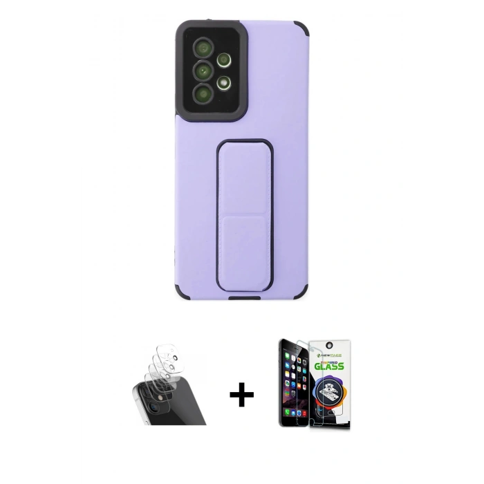 MARSİLYAN™- Galaxy A53 5G Kılıf Çekirdek Yansıma - Şeffaf Temperli Cam Ekran Koruyucu + Kamera Lens Koruma Cam - SF