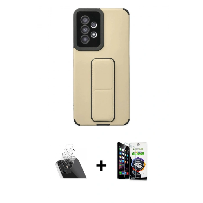 MARSİLYAN™- Galaxy A53 5G Kılıf Çekirdek Yansıma - Şeffaf Temperli Cam Ekran Koruyucu + Kamera Lens Koruma Cam - SF