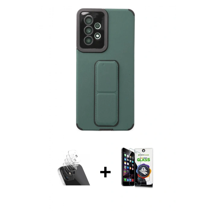 MARSİLYAN™- Galaxy A53 5G Kılıf Çekirdek Yansıma - Şeffaf Temperli Cam Ekran Koruyucu + Kamera Lens Koruma Cam - SF