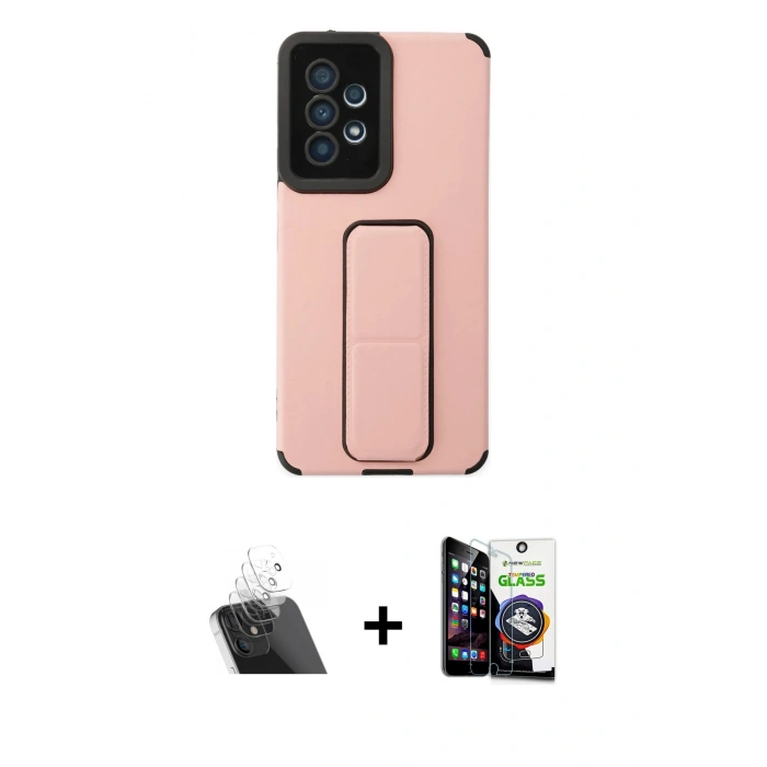 MARSİLYAN™- Galaxy A53 5G Kılıf Çekirdek Yansıma - Şeffaf Temperli Cam Ekran Koruyucu + Kamera Lens Koruma Cam - SF