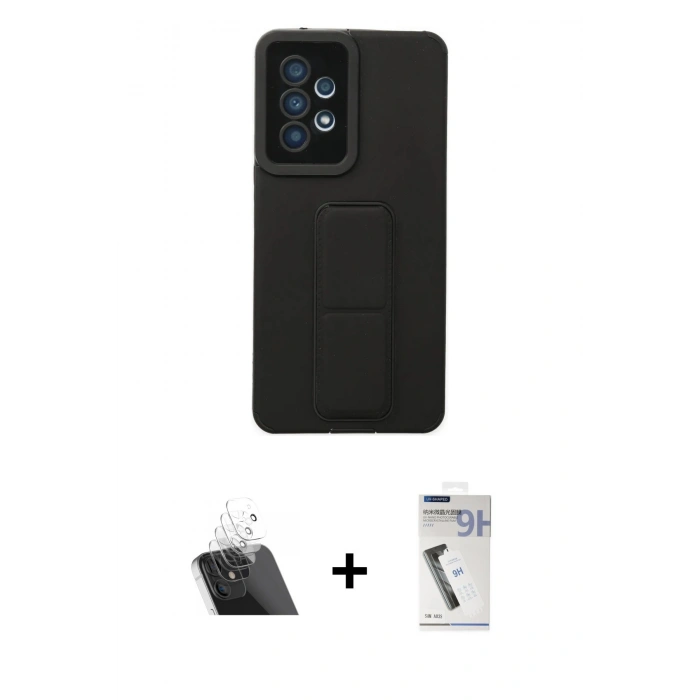 MARSİLYAN™- Galaxy A53 5G Kılıf Çekirdek Yansıma - Şeffaf Uv Polymer Nano Ekran Koruyucu + Kamera Lens Koruma Cam - SF