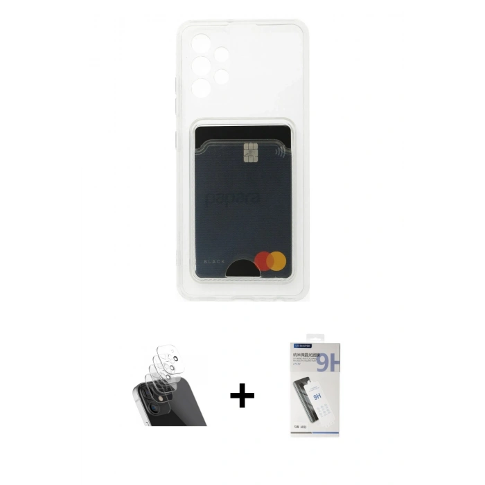 MARSİLYAN™- Galaxy A53 5G Kılıf Doruk Klasik Koleksiyonu - Şeffaf Uv Polymer Nano Ekran Koruyucu + Kamera Lens Koruma Cam - SF