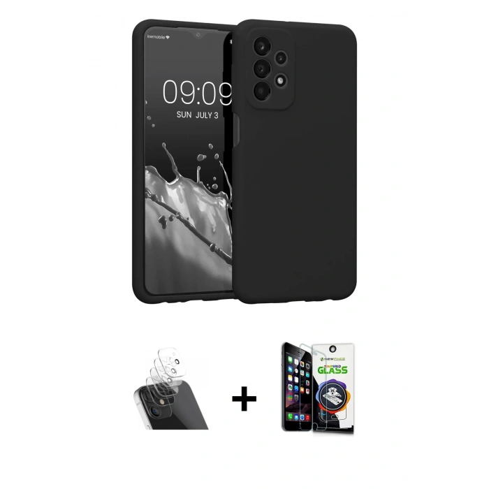 MARSİLYAN™- Galaxy A53 5G Kılıf Kozmos Yansıma Özel Seri - Şeffaf Temperli Cam Ekran Koruyucu + Kamera Lens Koruma Cam - SF