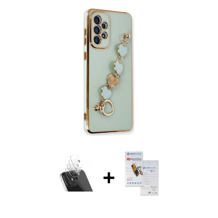 MARSİLYAN™- Galaxy A53 5G Kılıf Nova Işık Prime - Siyah Seramik Nano Ekran Koruyucu + Kamera Lens Koruma Cam - SF
