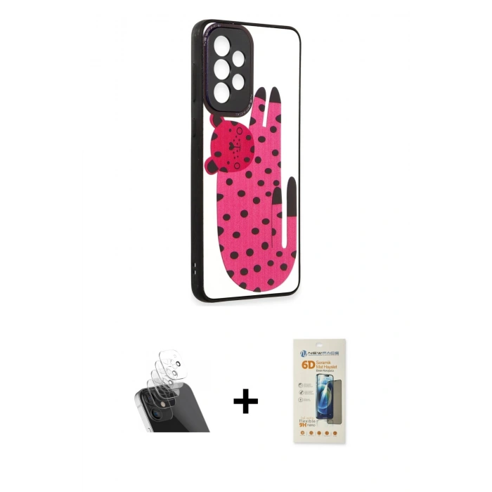 MARSİLYAN™- Galaxy A53 5G Kılıf Odak Klasik Serisi - Siyah 6D Mat Seramik Hayalet Nano Ekran Koruyucu + Kamera Lens Koruma Cam - SF