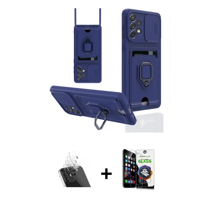 MARSİLYAN™- Galaxy A53 5G Kılıf Vadi Form Prime - Şeffaf Temperli Cam Ekran Koruyucu + Kamera Lens Koruma Cam - SF