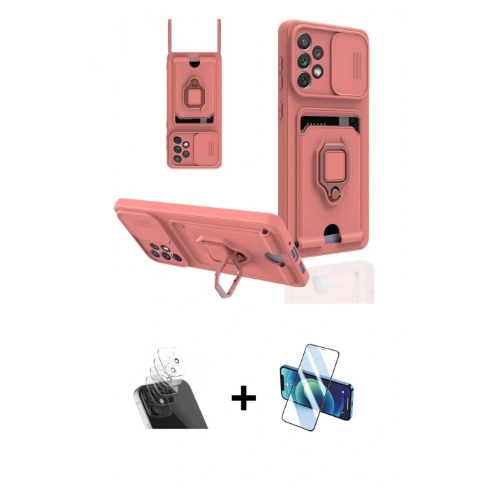 MARSİLYAN™- Galaxy A53 5G Kılıf Vadi Form Prime - Siyah 3D Antistatik Cam Ekran Koruyucu + Kamera Lens Koruma Cam - SF