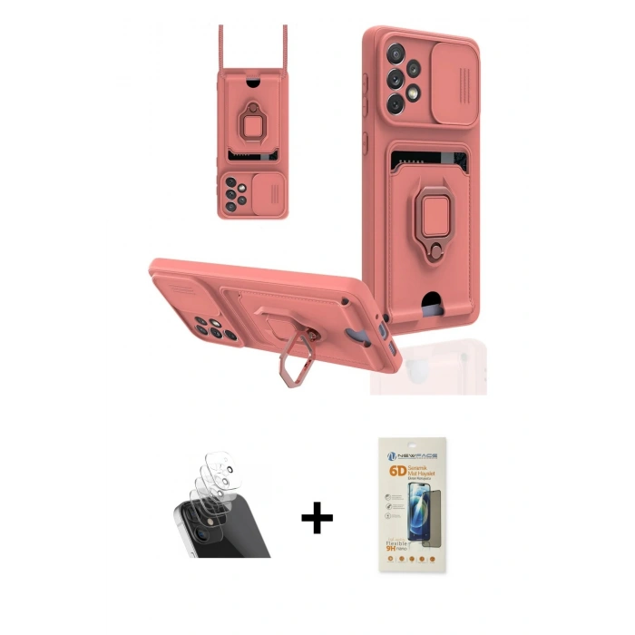 MARSİLYAN™- Galaxy A53 5G Kılıf Vadi Form Prime - Siyah 6D Mat Seramik Hayalet Nano Ekran Koruyucu + Kamera Lens Koruma Cam - SF