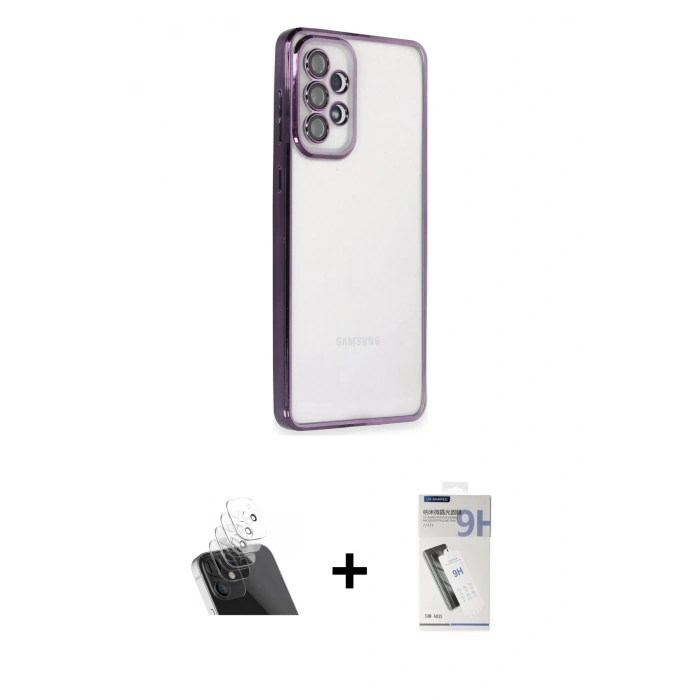 MARSİLYAN™- Galaxy A53 5G Kılıf Vadi Minimal - Şeffaf Uv Polymer Nano Ekran Koruyucu + Kamera Lens Koruma Cam - SF
