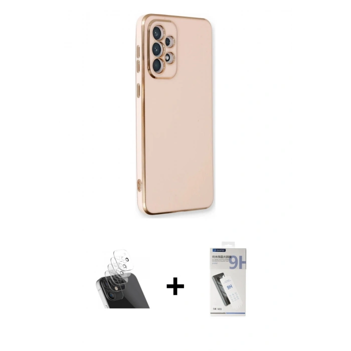 MARSİLYAN™- Galaxy A53 5G Kılıf Yankı Serisi - Şeffaf Uv Polymer Nano Ekran Koruyucu + Kamera Lens Koruma Cam - SF