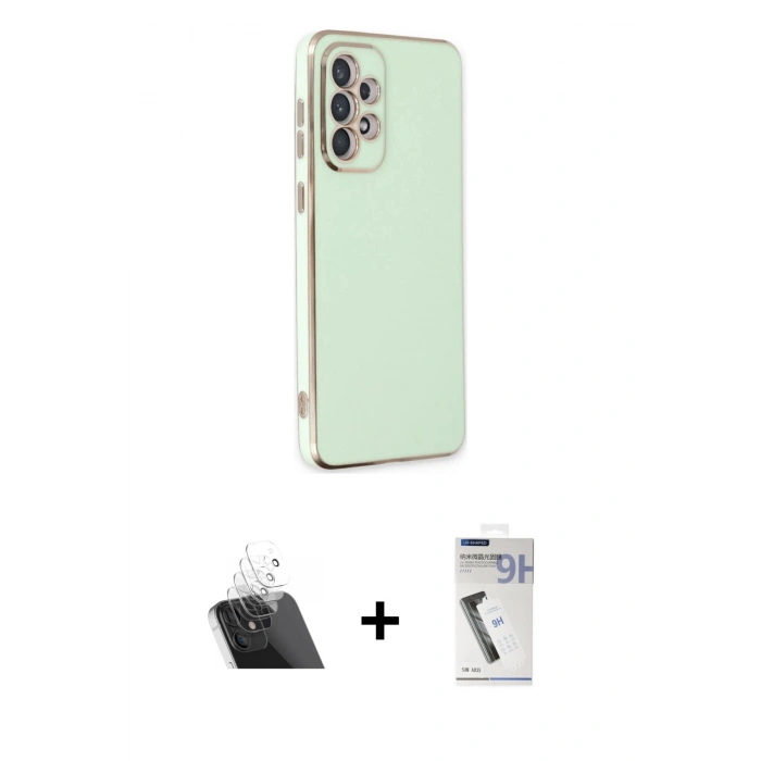 MARSİLYAN™- Galaxy A53 5G Kılıf Yankı Serisi - Şeffaf Uv Polymer Nano Ekran Koruyucu + Kamera Lens Koruma Cam - SF