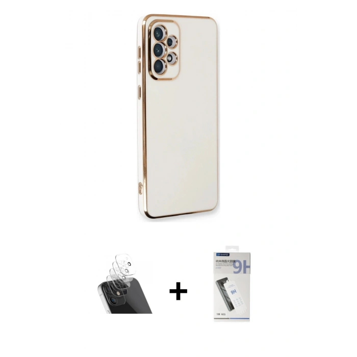 MARSİLYAN™- Galaxy A53 5G Kılıf Yankı Serisi - Şeffaf Uv Polymer Nano Ekran Koruyucu + Kamera Lens Koruma Cam - SF