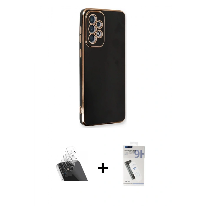 MARSİLYAN™- Galaxy A53 5G Kılıf Yankı Serisi - Şeffaf Uv Polymer Nano Ekran Koruyucu + Kamera Lens Koruma Cam - SF